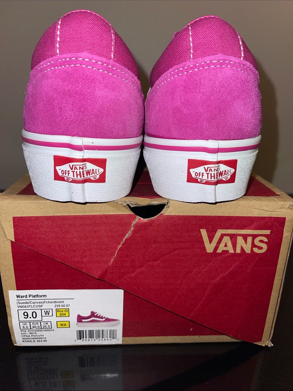 Vans Hot Pink Suede Old Skool with White Stripe Sneakers 👟 - Picture 3 of 3